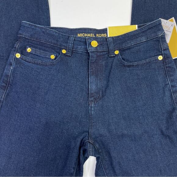 Michael Kors Straight Skinny Leg Denim Jeans dark rinse wash - 2 - Picture 4 of 11
